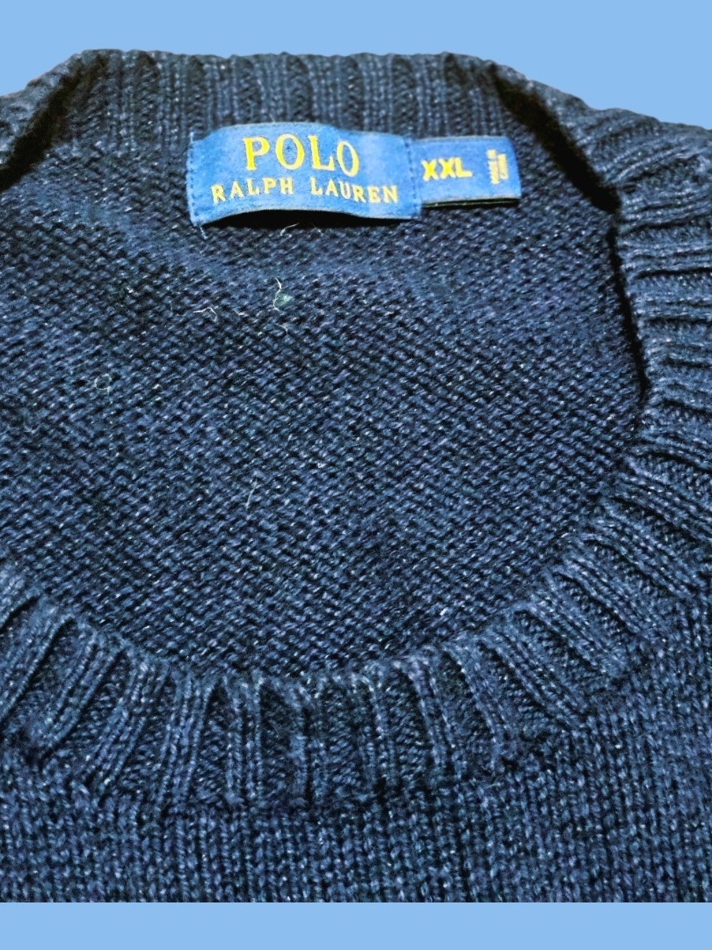 Ralph Lauren Navy Bear Crewneck Sweater - Picture 2 of 2